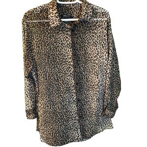 Leopard Print Button-Down Shirt